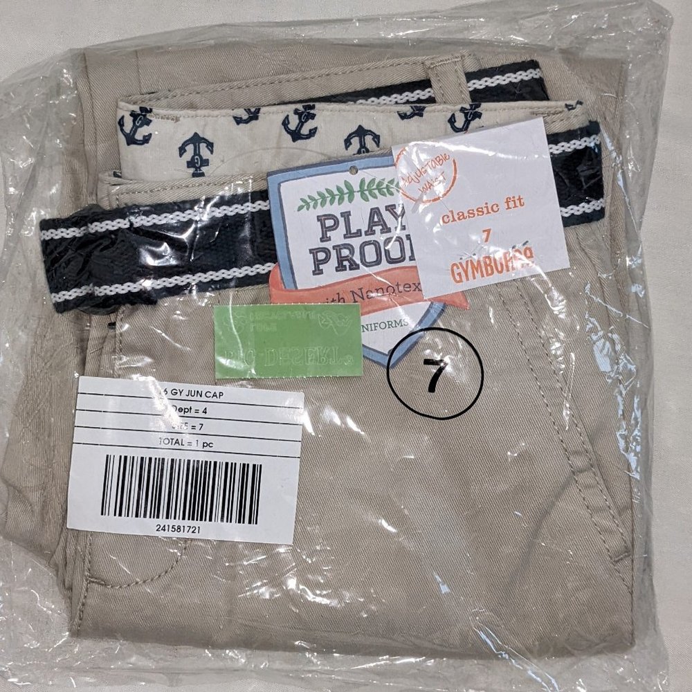 Gymboree Boys' School Uniform Flat Front Twill Pant Size 7 NEW!